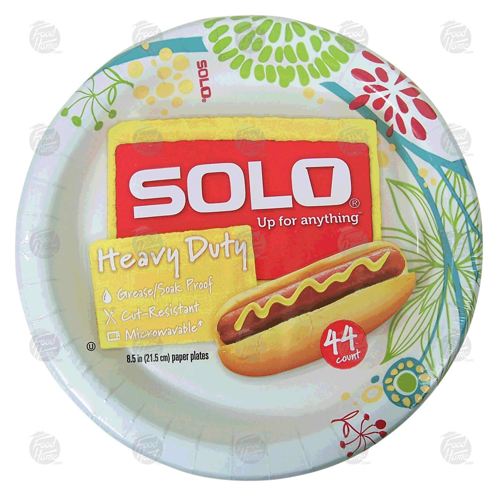 Solo Heavy Duty paper plates, grease/soak proof, cut-resistant, microwavable, 8.5 inch Full-Size Picture